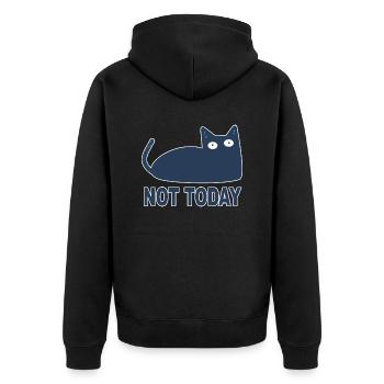 Chat Pas aujourd’hui cool dire bureau humour drôle - Veste à capuche bio Premium Unisexe - noir - Dos - Nico (187cm)