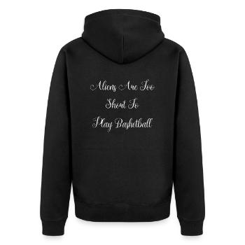 gift awesome funny quote 60s anti war cool pride - Unisex Premium Bio Zip Hoodie - Schwarz - Hinten - Nico (187cm)