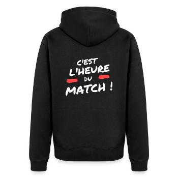 C'est l'heure du match ! - Veste à capuche bio Premium Unisexe - noir - Dos - Nico (187cm)