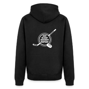 Hockey sur glace Cadeau Club de hockey sur glace Sports d’hiver - Veste à capuche bio Premium Unisexe - noir - Dos - Nico (187cm)