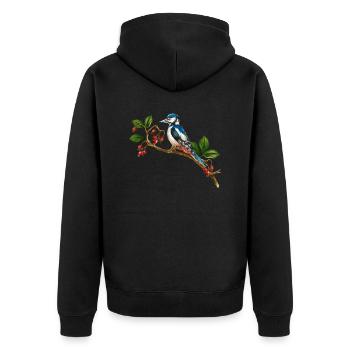Colorful bird - Unisex Premium Organic Zip Hoodie - black - Back - Nico (187cm)