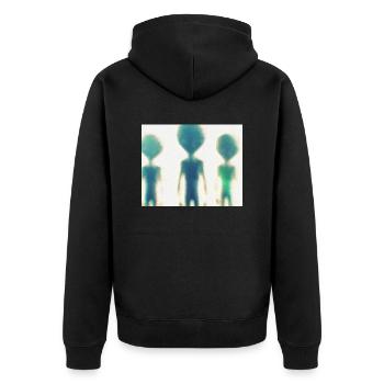 Aliens - Unisex Premium Organic Zip Hoodie - black - Back - Nico (187cm)