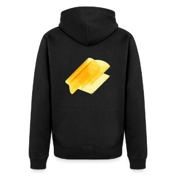 Guess what it is - Unisex Premium Bio Zip Hoodie - Schwarz - Hinten - Nico (187cm)