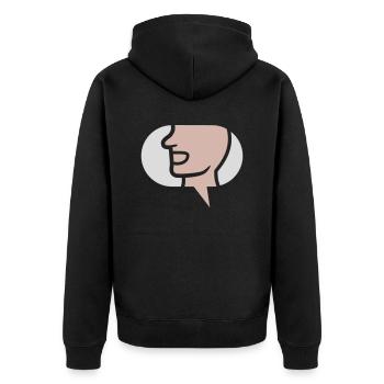 Chat Simple Symbol Speech Bubble - Unisex Premium Organic Zip Hoodie - black - Back - Nico (187cm)