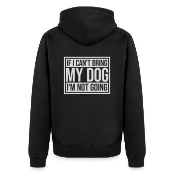 bring my dog quote - Unisex Premium Organic Zip Hoodie - black - Back - Nico (187cm)