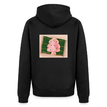 Plätzchen Wehnachten - Unisex Premium Bio Zip Hoodie - Schwarz - Hinten - Nico (187cm)