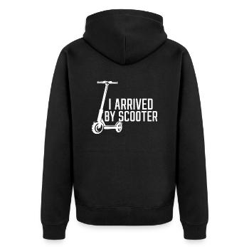 E-Scooter E-Roller Scooter - Unisex Premium Bio Zip Hoodie - Schwarz - Hinten - Nico (187cm)