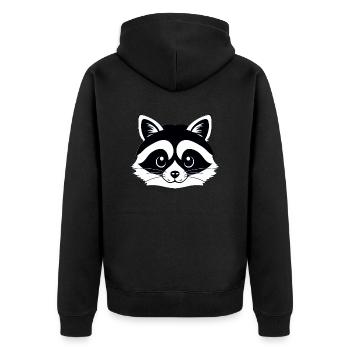 Ratons laveurs Mignon Dessin animé Raton laveur 9 - Veste à capuche bio Premium Unisexe - noir - Dos - Nico (187cm)