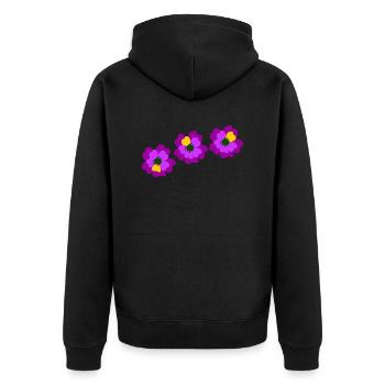Flower power rose violet - Veste à capuche bio Premium Unisexe - noir - Dos - Nico (187cm)