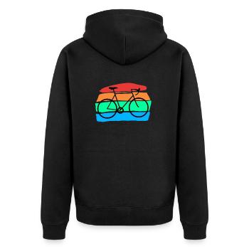 Bicycle - Unisex Premium Organic Zip Hoodie - black - Back - Nico (187cm)