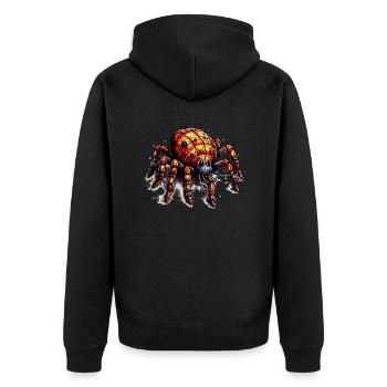 Bunte lustige Comic Spinne für Kinder - Unisex Premium Bio Zip Hoodie - Schwarz - Hinten - Nico (187cm)