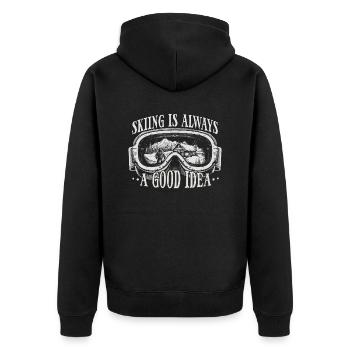 Skiing Ski Skiing Outfit Ski Design Skiers - Unisex Premium Organic Zip Hoodie - black - Back - Nico (187cm)