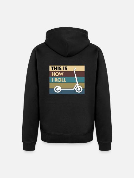 E-Scooter Roller Scooter - Unisex Premium Bio Zip Hoodie - Schwarz