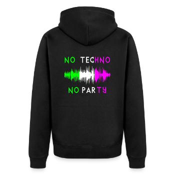 Pas de techno pas de citation de musique de fête - Veste à capuche bio Premium Unisexe - noir - Dos - Nico (187cm)