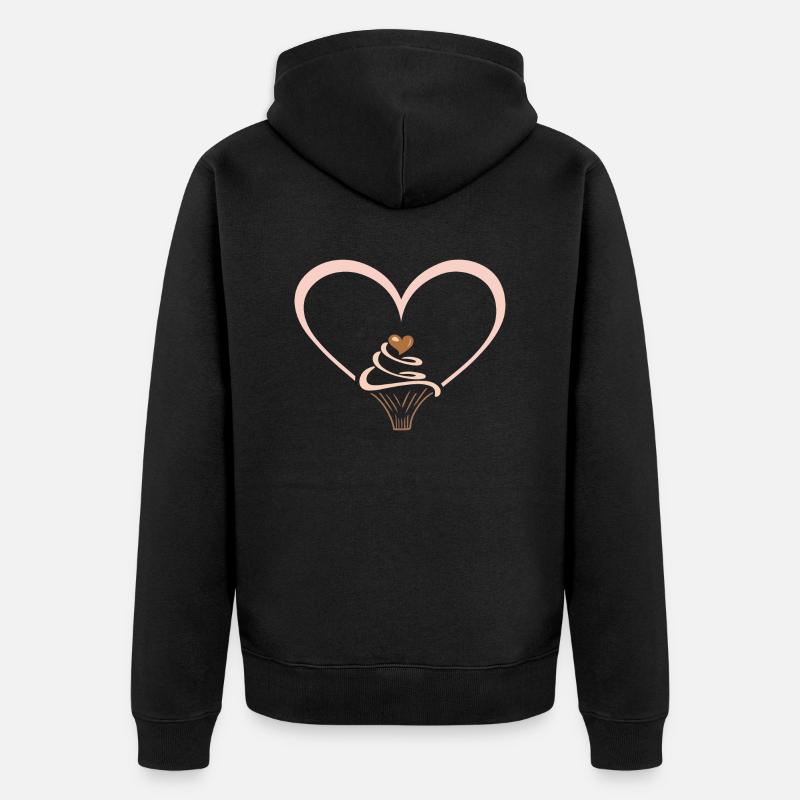 Cupcake-Liebe - Unisex Premium Bio Zip Hoodie - Schwarz