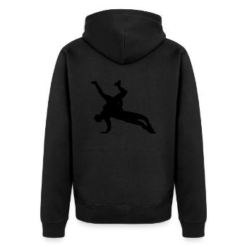 Conception de silhouette de lutte - Veste à capuche bio Premium Unisexe - noir - Dos - Nico (187cm)