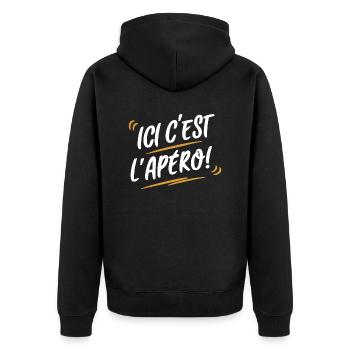 Ici c'est l'apéro - Veste à capuche bio Premium Unisexe - noir - Dos - Nico (187cm)