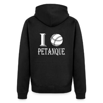 i love pétanque - Veste à capuche bio Premium Unisexe - noir - Dos - Nico (187cm)