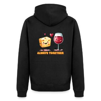 Immer zusammen - Unisex Premium Bio Zip Hoodie - Schwarz - Hinten - Nico (187cm)