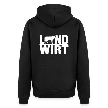 landwirt milchbauer almwirtschaft bauer - Unisex Premium Bio Zip Hoodie - Schwarz - Hinten - Nico (187cm)