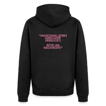 Parfois, ma tête devient folle 2 - Veste à capuche bio Premium Unisexe - noir - Dos - Nico (187cm)