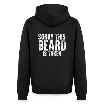 Sorry This Beard Is Taken Funny Valentines Day - Unisex Premium Organic Zip Hoodie - black - Back - Nico (187cm)