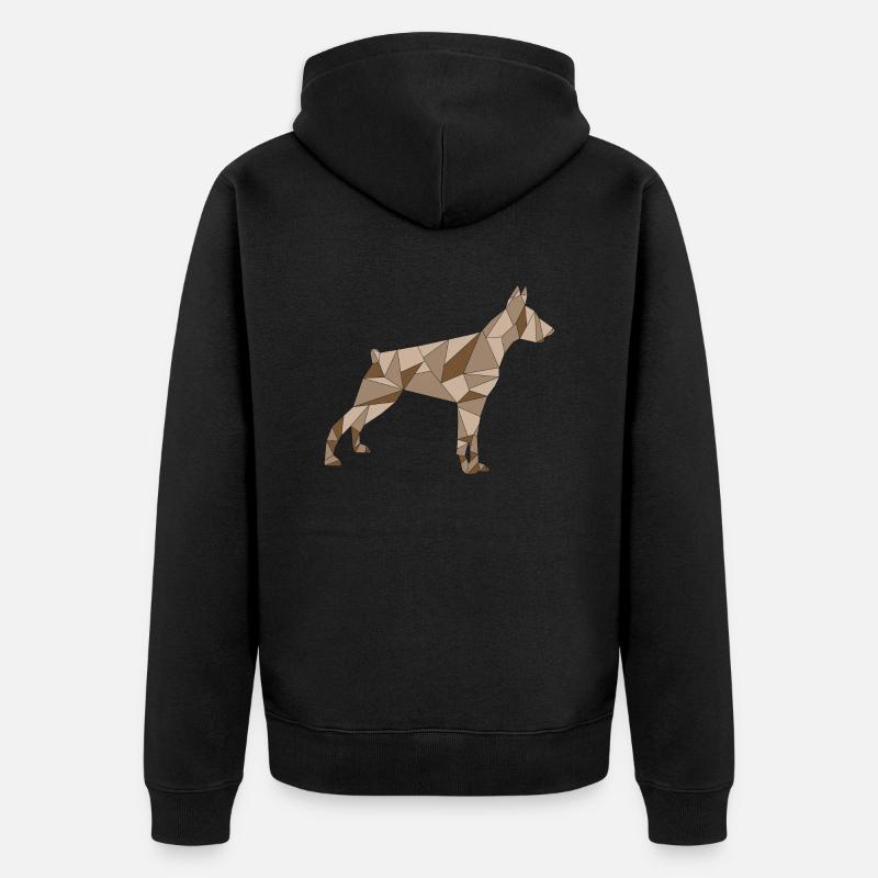 géométrique brun DOBERMAN - Veste à capuche bio Premium Unisexe - noir