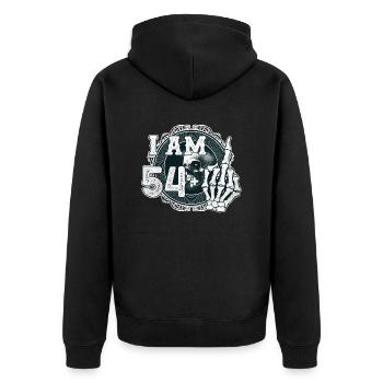 I'm 54 plus 1 middle finger Skull funny 55th - Unisex Premium Organic Zip Hoodie - black - Back - Nico (187cm)