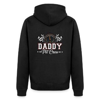 Voiture de course Anniversaire Course Famille Papa Pit Crew - Veste à capuche bio Premium Unisexe - noir - Dos - Nico (187cm)