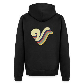 Lettre v rétro - Veste à capuche bio Premium Unisexe - noir - Dos - Nico (187cm)