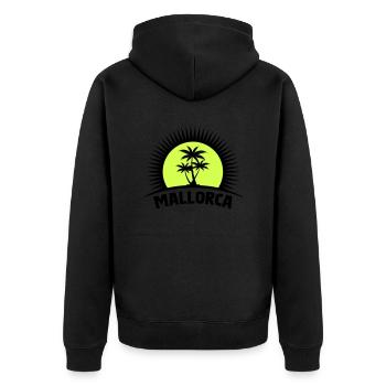 Majorca - Unisex Premium Organic Zip Hoodie - black - Back - Nico (187cm)