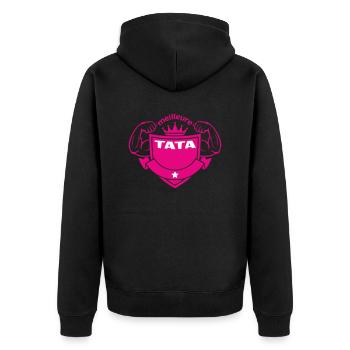 Meilleure TATA - Veste à capuche bio Premium Unisexe - noir - Dos - Nico (187cm)