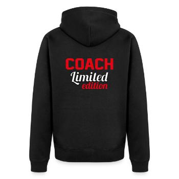 COACH LIMITED EDITION 275GD01 - Unisex Premium Organic Zip Hoodie - black - Back - Nico (187cm)
