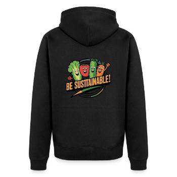 Durabilité Les drôles de légumes sont heureux pour les légumes - Veste à capuche bio Premium Unisexe - noir - Dos - Nico (187cm)