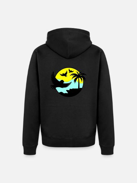 paradise birds 02 - Unisex Premium Bio Zip Hoodie - Schwarz