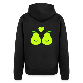Poire Comique Amour - Veste à capuche bio Premium Unisexe - noir - Dos - Nico (187cm)