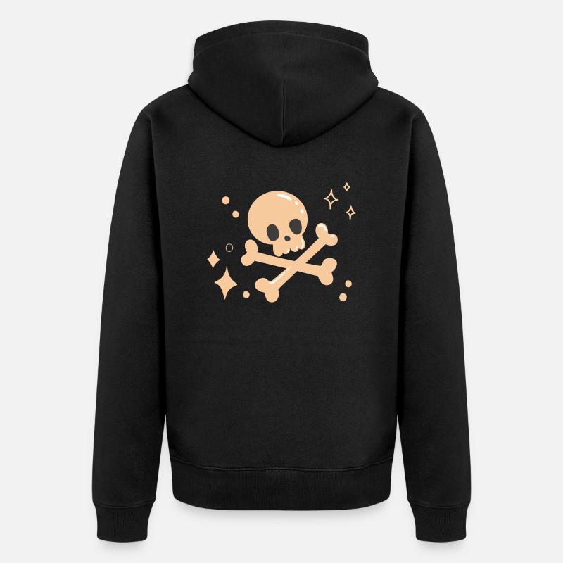Mignon Crâne Rose Halloween Pinkoween - Veste à capuche bio Premium Unisexe - noir