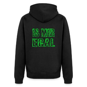 Is Mir Egal - Unisex Premium Bio Zip Hoodie - Schwarz - Hinten - Nico (187cm)