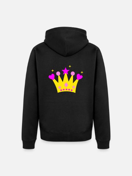 Krone - Unisex Premium Bio Zip Hoodie - Schwarz