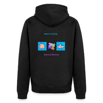 Pêcher l’amitié Accepter les différences - Veste à capuche bio Premium Unisexe - noir - Dos - Nico (187cm)