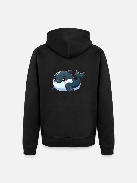 killer whale - Unisex Premium Organic Zip Hoodie - black