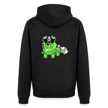 Triceratops Stegosaurus 2 Dinosaure Pirate Dino - Veste à capuche bio Premium Unisexe - noir - Dos - Nico (187cm)