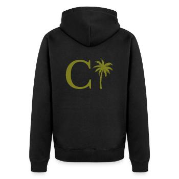 Lettre c vert Palm - Veste à capuche bio Premium Unisexe - noir - Dos - Nico (187cm)