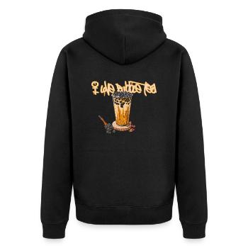 Bubble Tea // Illustration - Unisex Premium Organic Zip Hoodie - black - Back - Nico (187cm)