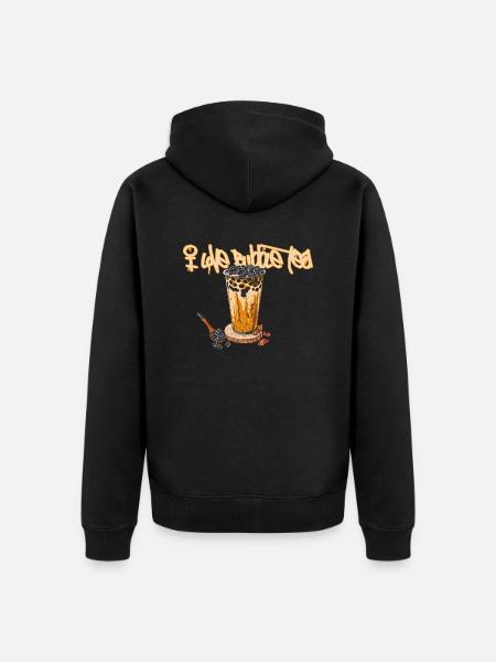 Bubble Tea // Illustration - Unisex Premium Organic Zip Hoodie - black