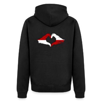 Monaco Poland Flag Hand Shape Heart Shape Used - Unisex Premium Organic Zip Hoodie - black - Back - Nico (187cm)