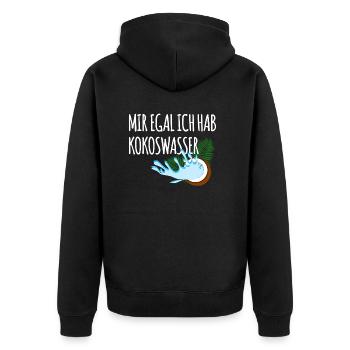 Je m’en fiche, j’ai de l’eau de - Veste à capuche bio Premium Unisexe - noir - Dos - Nico (187cm)