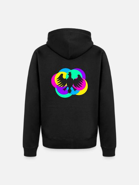 Schützenfest Vogel bunt - Unisex Premium Bio Zip Hoodie - Schwarz