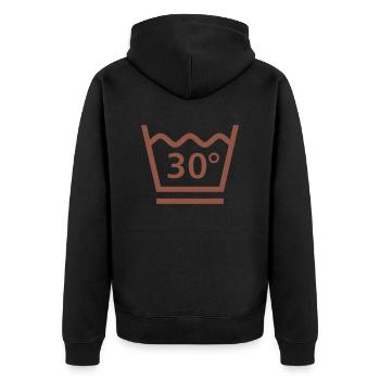 Lavage de 30 degrés - Veste à capuche bio Premium Unisexe - noir - Dos - Nico (187cm)