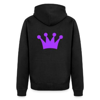 krone - Unisex Premium Bio Zip Hoodie - Schwarz - Hinten - Nico (187cm)